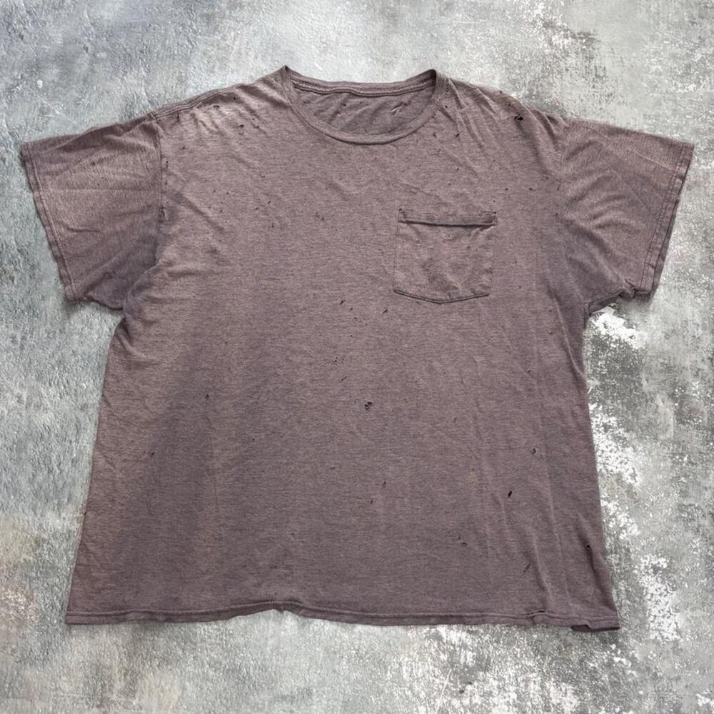 Vintage Y2K Thrashed Distressed Grey Faded T Shirt. Size XL